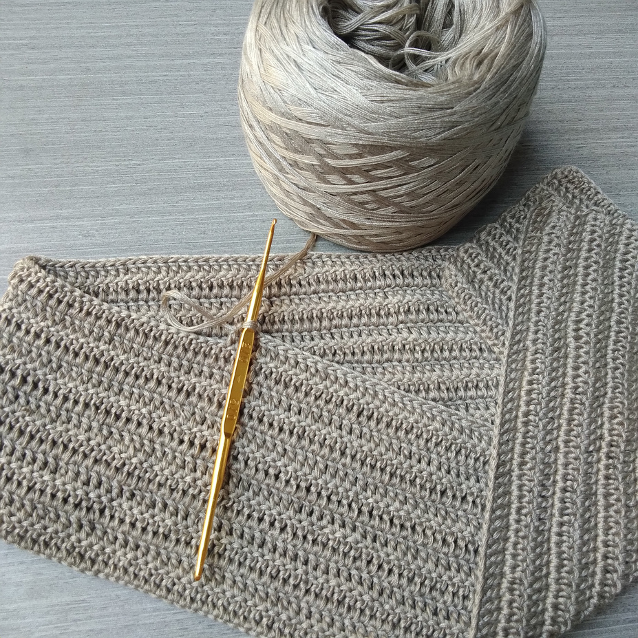 Brown Yarn and Crochet Hook